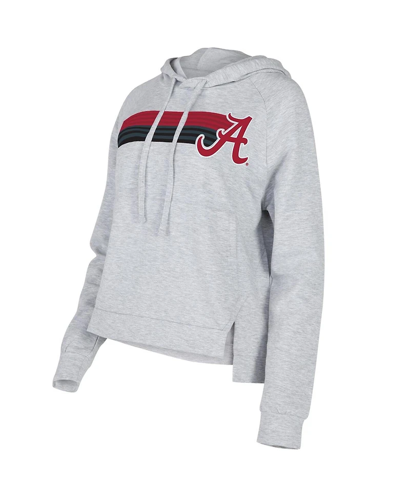 Concepts Sport Women's Gray Alabama Crimson Tide Cedar Tri-Blend Raglan Pullover Hoodie