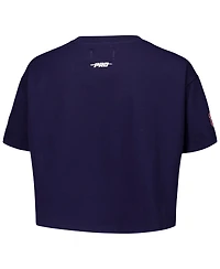 Pro Standard Women's Navy Atlanta Braves Made To Play Boxy Cropped T-Shirt
