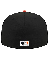New Era Men's Black San Francisco Giants Shadow Stitch 59FIFTY Fitted Hat
