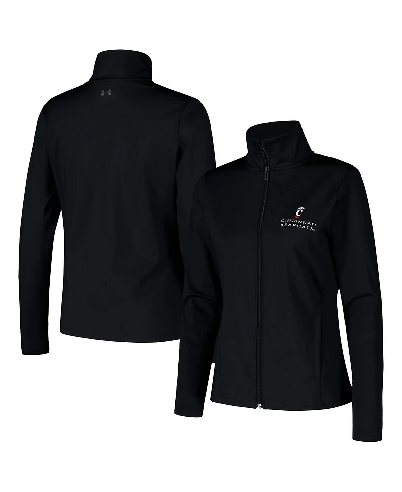 Under Armour Women's Black Cincinnati Bearcats Sweat-Wicking Soft Motion Full-Zip Jacket