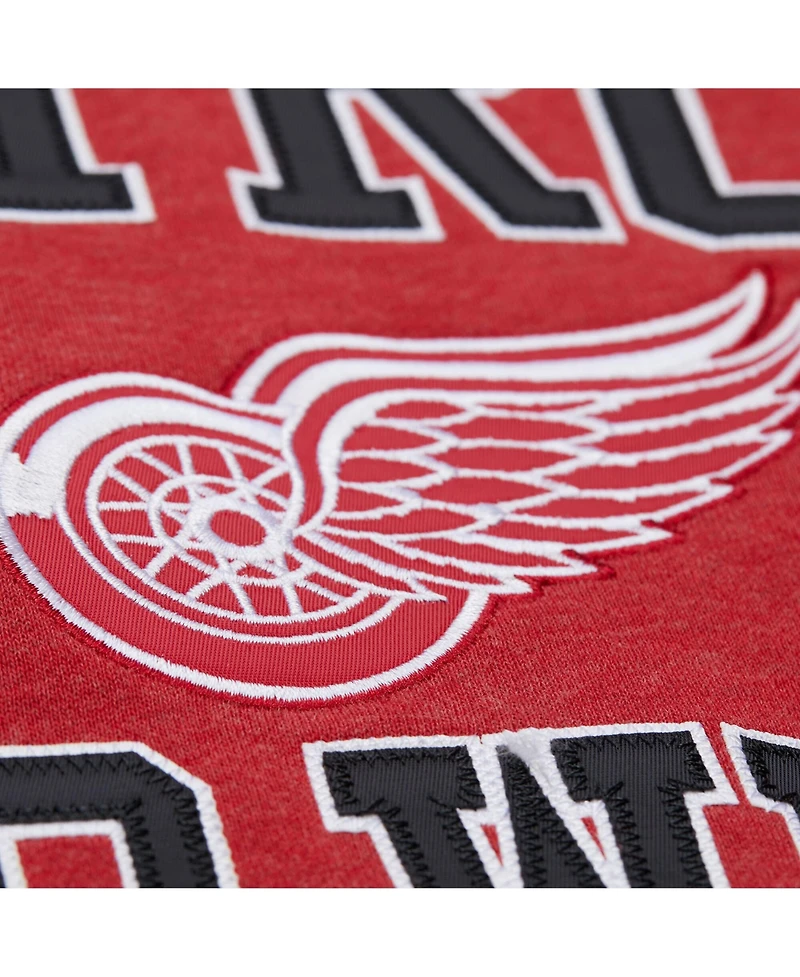 Mitchell & Ness Men's Red Detroit Wings Playoff Win Fleece Pullover Sweatshirt