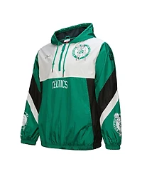 Mitchell & Ness Men's Kelly Green Boston Celtics Hardwood Classics Team Origins Anorak Quarter-Zip Windbreaker Jacket