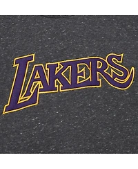 Mitchell & Ness Men's Black Los Angeles Lakers Out Collection Snow Washed Vintage Logo Pullover Sweatshirt