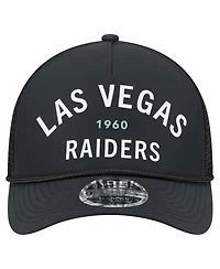 New Era Men's Black Las Vegas Raiders Active Minimalist M-Crown A-Frame 9FORTY Adjustable Hat