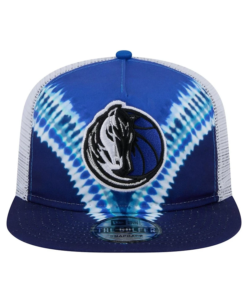 New Era Men's Navy/Blue Dallas Mavericks Throwback Dye Golfer Snapback Hat