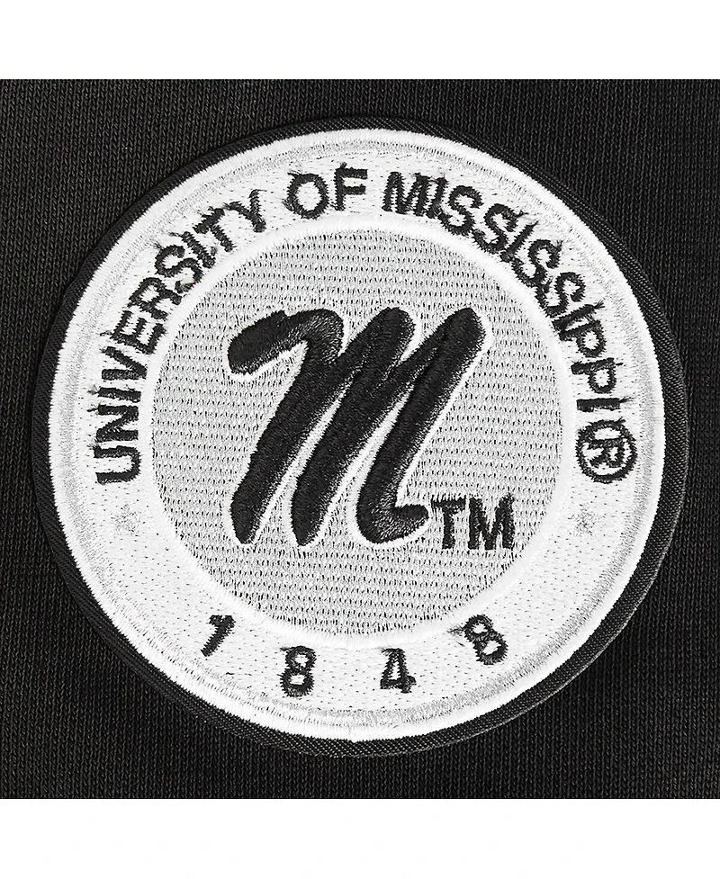 Pro Standard Women's Black Ole Miss Rebels Cropped Pullover Sweatshirt