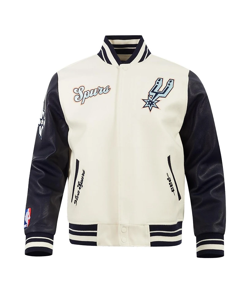 Pro Standard Men's Cream San Antonio Spurs 2024/25 City Edition Wool Varsity Full-Zip Jacket