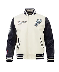 Pro Standard Men's Cream San Antonio Spurs 2024/25 City Edition Wool Varsity Full-Zip Jacket