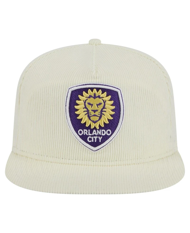 New Era Men's Cream Orlando City Sc 2025 Kickoff Snapback Golfer Hat