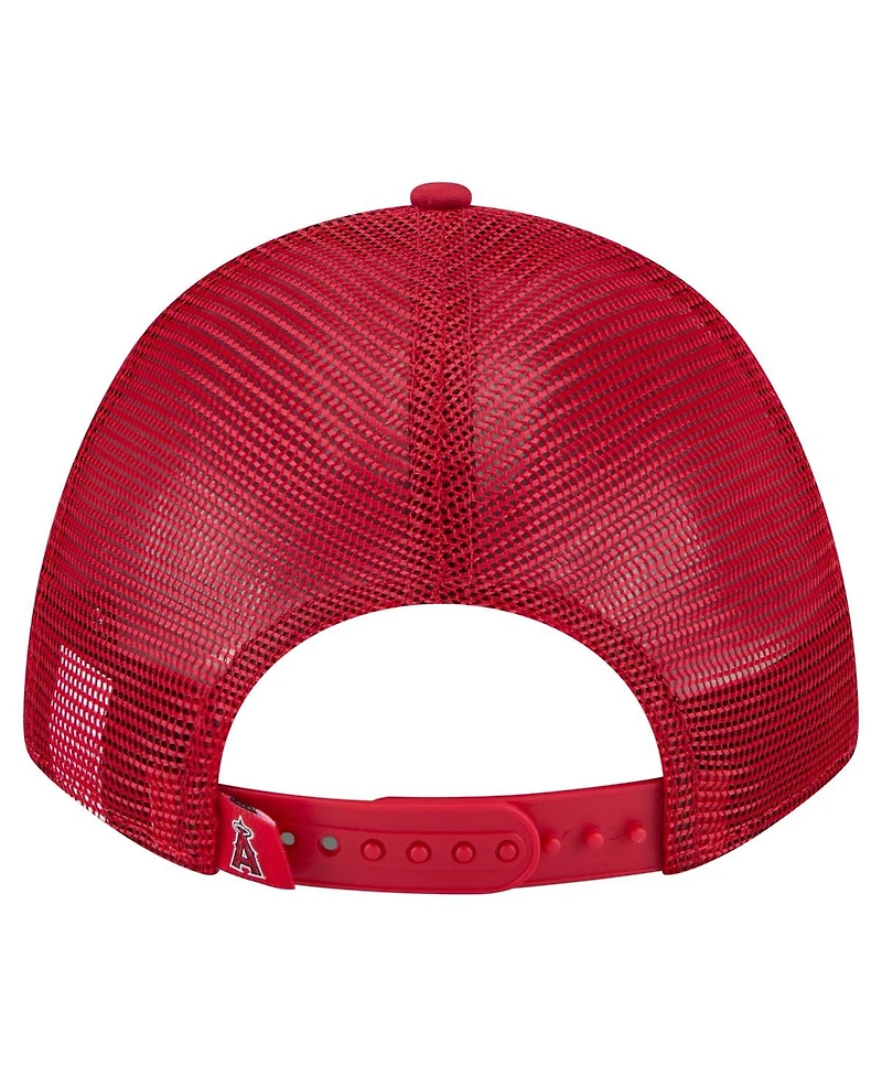 New Era Men's Red Los Angeles Angels Minimalist 9FORTY A-Frame Adjustable Hat