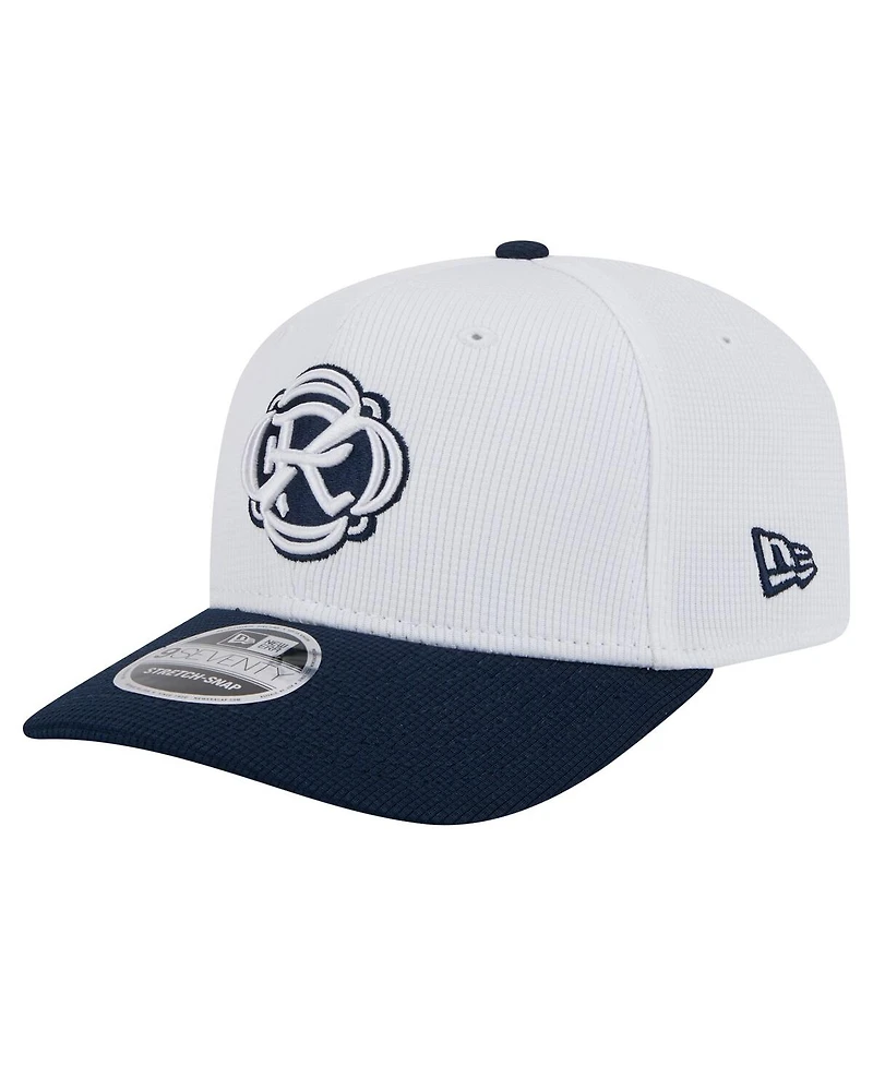 New Era Men's White/Navy New England Revolution 2025 Jersey Hook 9SEVENTY Stretch-Snap Hat