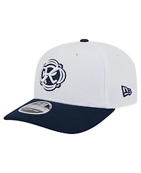 New Era Men's White/Navy New England Revolution 2025 Jersey Hook 9SEVENTY Stretch-Snap Hat