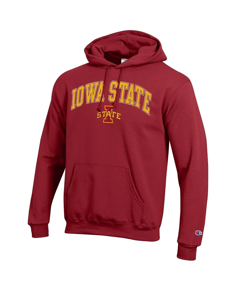 Champion Men's Cardinal Iowa State Cyclones Arched Logo Fleece Pullover Hoodie