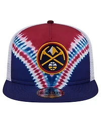 New Era Men's Navy/Red Denver Nuggets Throwback Dye Golfer Snapback Hat