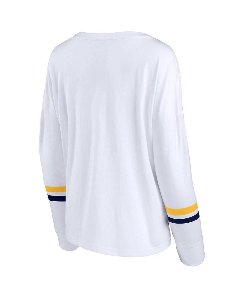 Fanatics Women's White Cal Bears Retro Power Striped Long Sleeve T-Shirt
