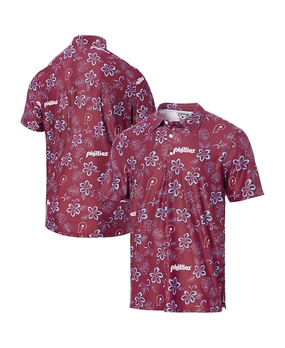 Reyn Spooner Men's Maroon Philadelphia Phillies Cooperstown Collection Performance Polo Shirt