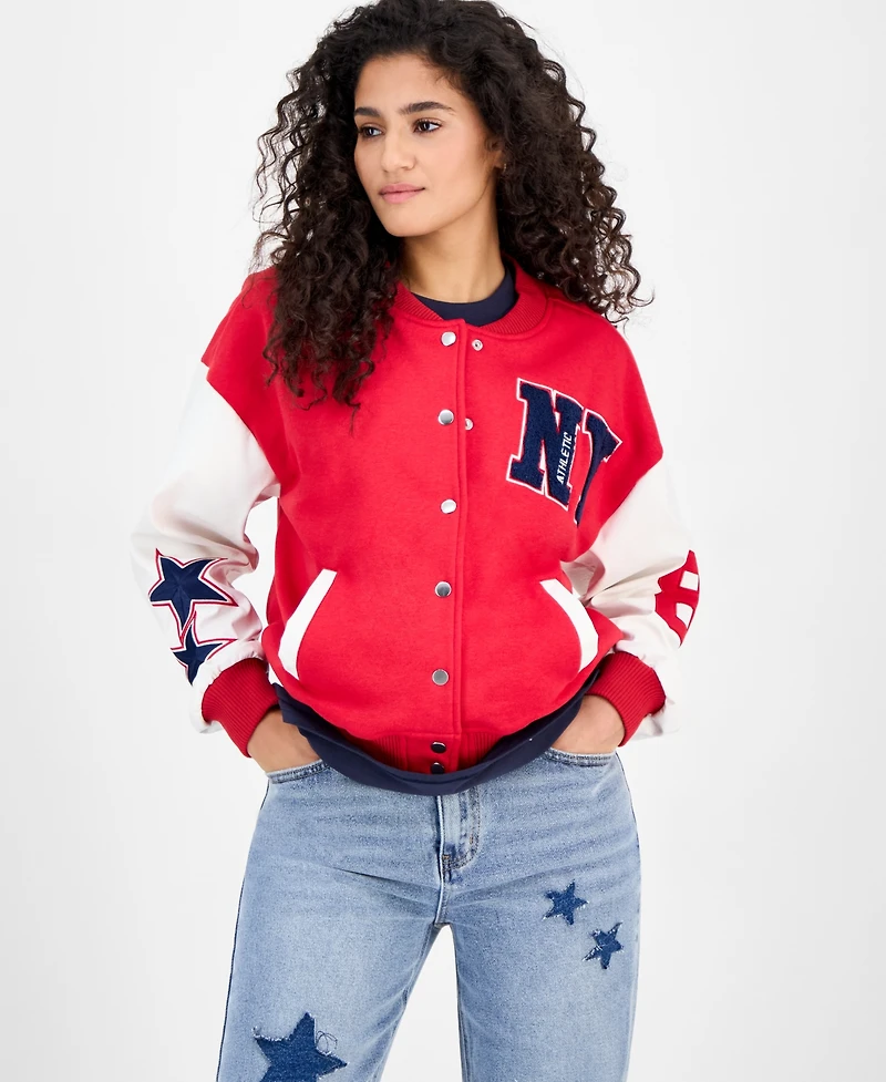Madden Girl Juniors' Varsity Bomber Jacket
