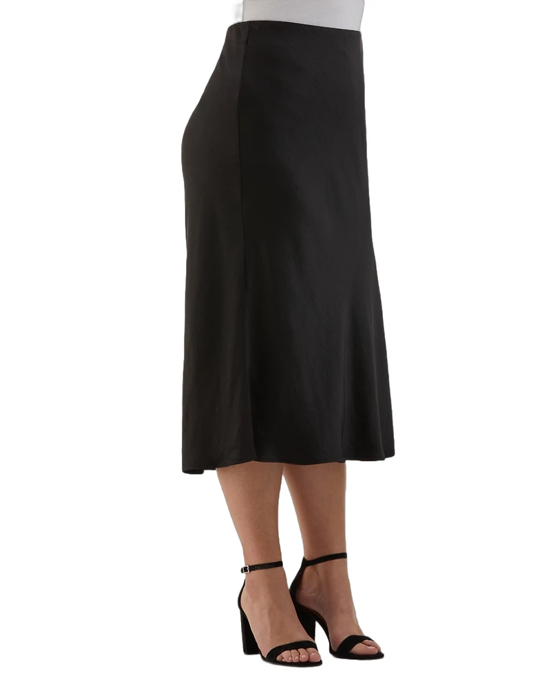 Ella Rafaella Plus Size Shine Midi Bias Skirt