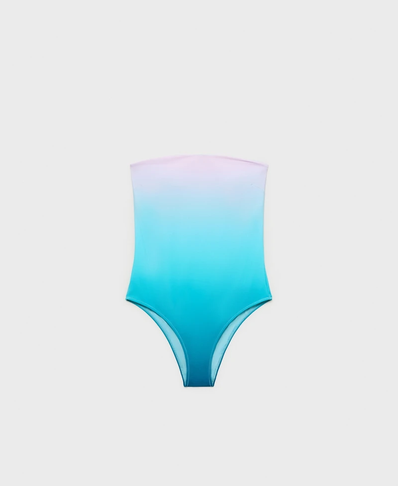 Mango Women's Gradient Effect Strapless Swimsuit