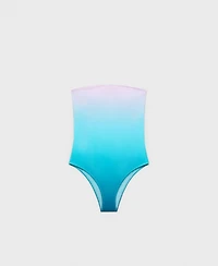 Mango Women's Gradient Effect Strapless Swimsuit