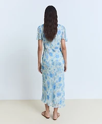 Mango Women's Short Sleeves Floral Dress