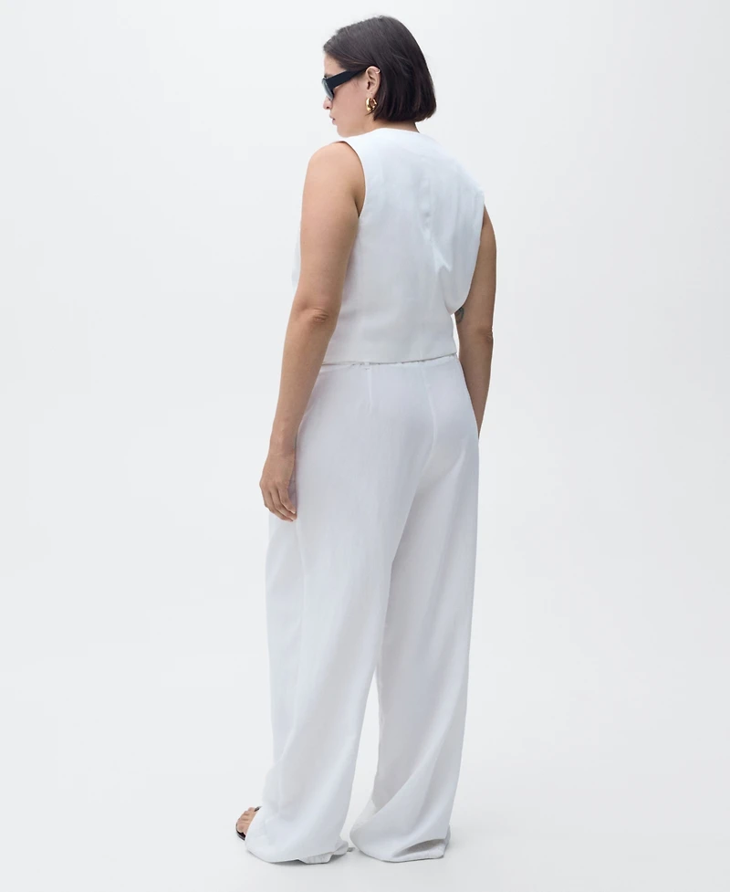 Mango Women's Bow Belt Lyocell Suit Pants