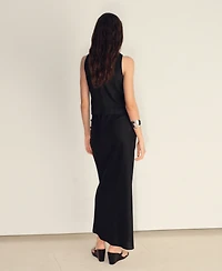 Mango Women's Linen-Blend Straight Skirt