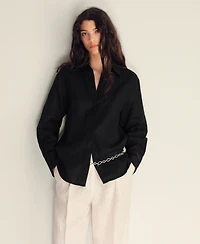 Mango Women's Linen Oversized Shirt
