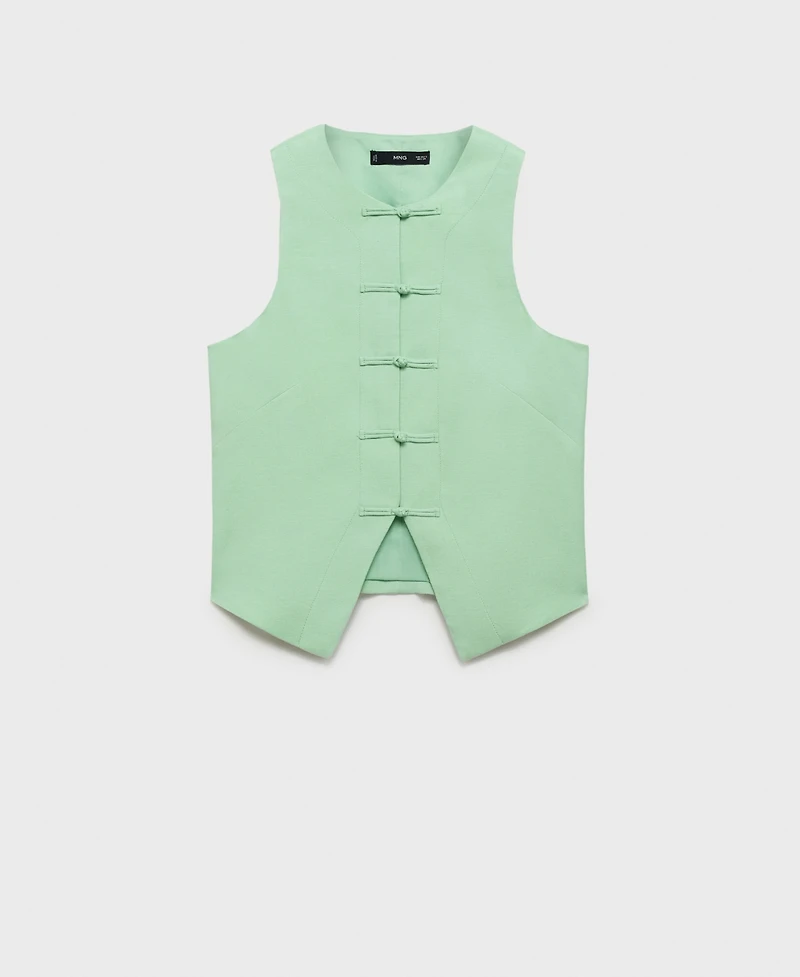 Mango Women's Linen-Blend Suit Vest