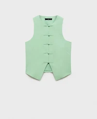 Mango Women's Linen-Blend Suit Vest