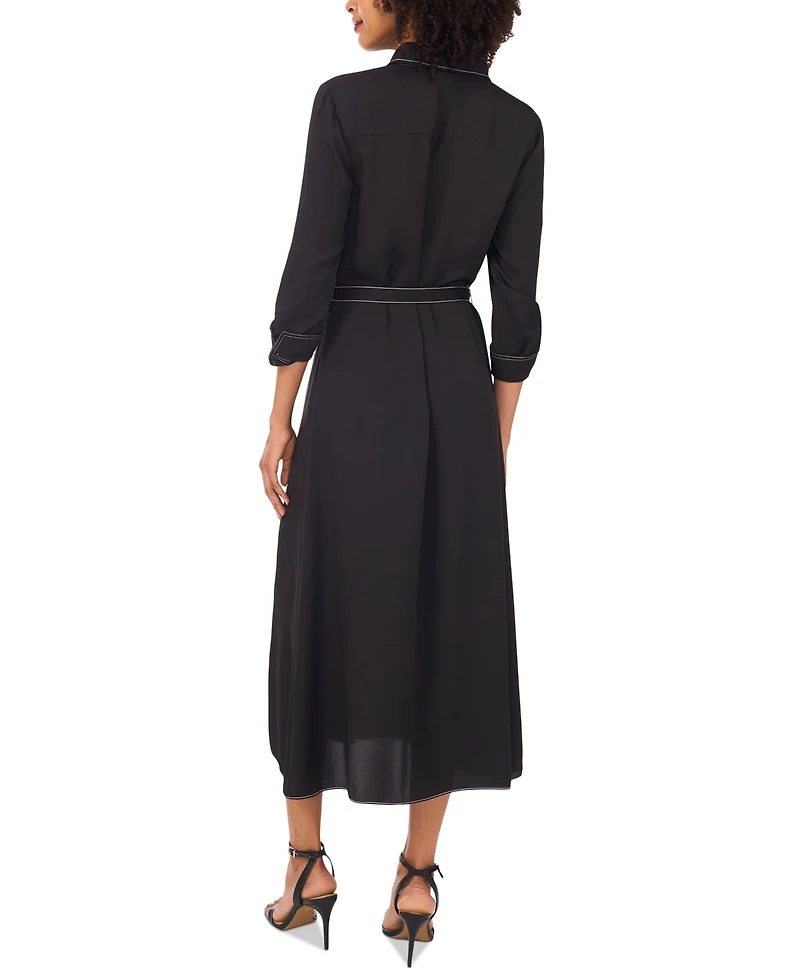 Vince Camuto Women's Contrast-Stitching Shirtdress
