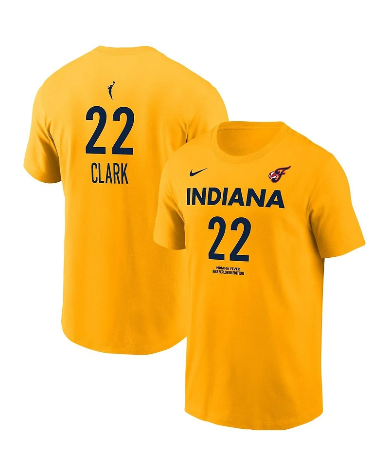 Nike Men's and Women's Caitlin Clark Gold Indiana Fever Name Number T-Shirt