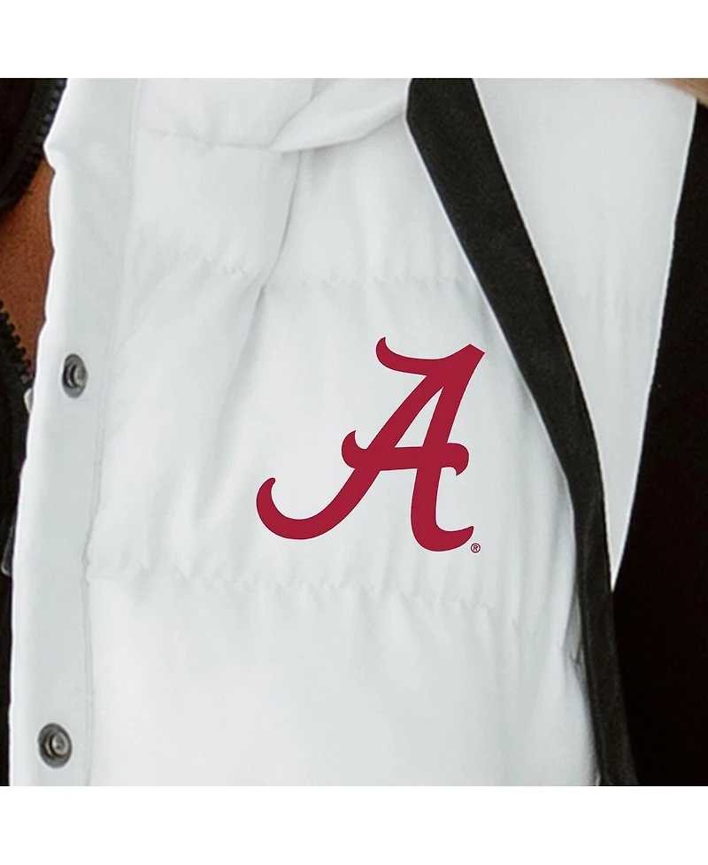 Gameday Couture Women's White Alabama Crimson Tide Hooded Full-Snap Puffer Vest