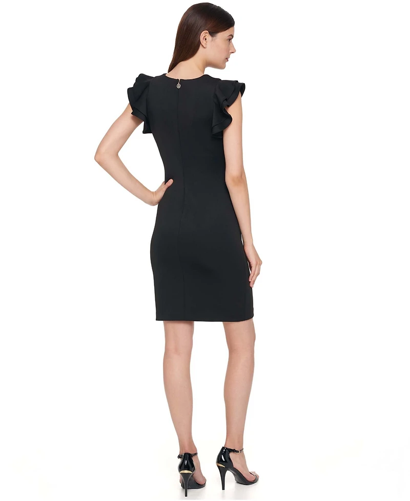 Tommy Hilfiger Women's Ruffle-Sleeve Sheath Dress