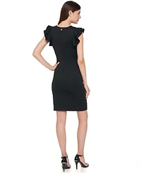 Tommy Hilfiger Women's Ruffle-Sleeve Sheath Dress