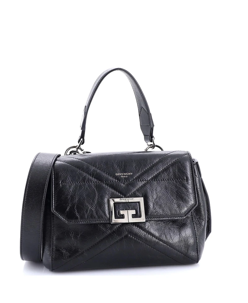 Pre-Owned Givenchy Small Id Flap Bag Crinkled Glazed Leather