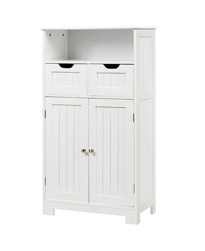 Bathroom Wooden Side Cabinet with 2 Drawers and 2 Doors