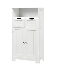 Bathroom Wooden Side Cabinet with 2 Drawers and 2 Doors
