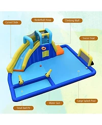 6-in-1 Inflatable Water Slides with Blower for Kids