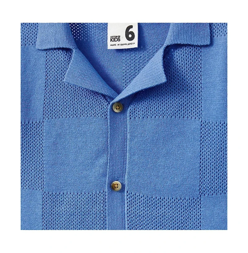 Cotton On Boys Knitted Short Sleeve Shirt