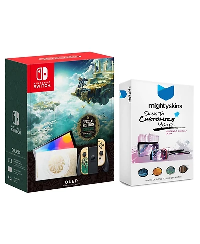 Nintendo Switch Oled Legend of Zelda: Tears of the Kingdom Edition with MightySkins Console and Controller Skin Voucher