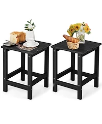 Set of 2 Square Weather-Resistant Adirondack Side Table