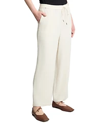 Jones New York Petite Pull On Drawstring Wide Leg Pants
