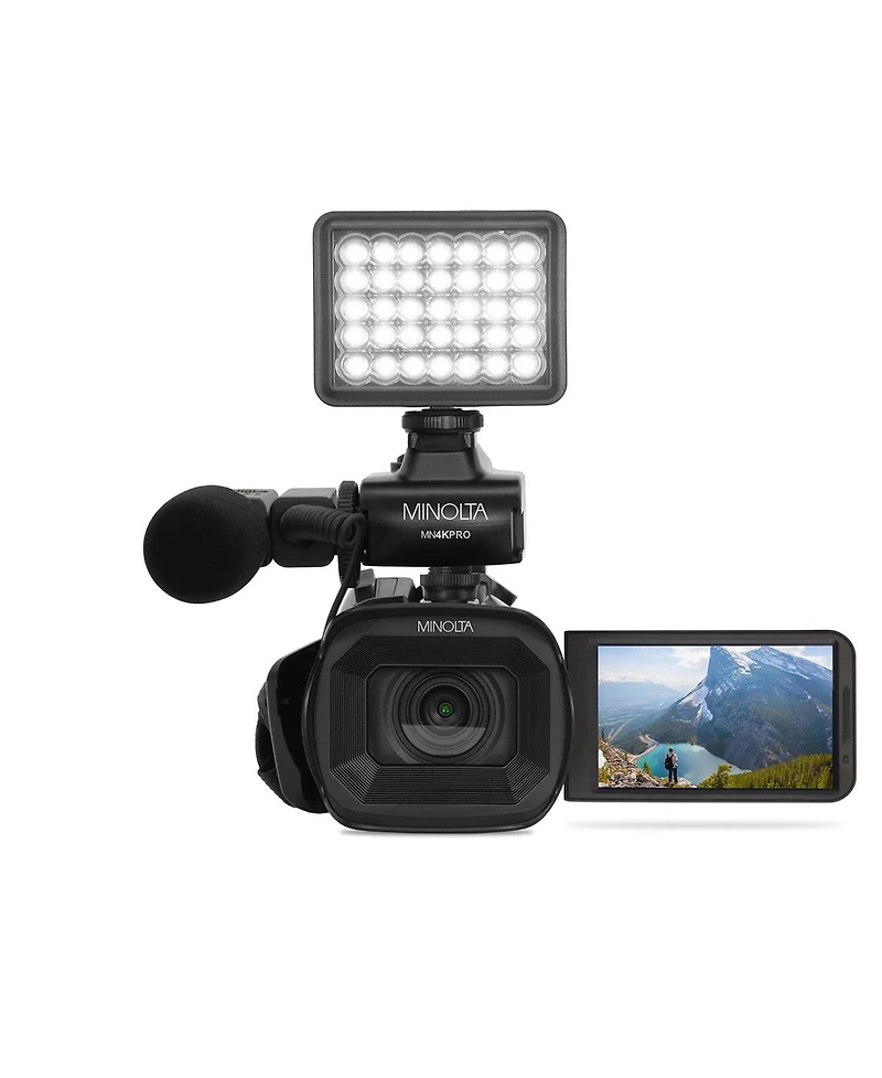Minolta MN4KPRO 64MP 4K Ultra Hd Autofocus Pro Camcorder Kit