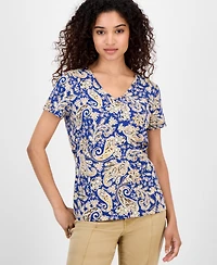 Nautica Jeans Women's Paisley-Print V-Neck T-Shirt