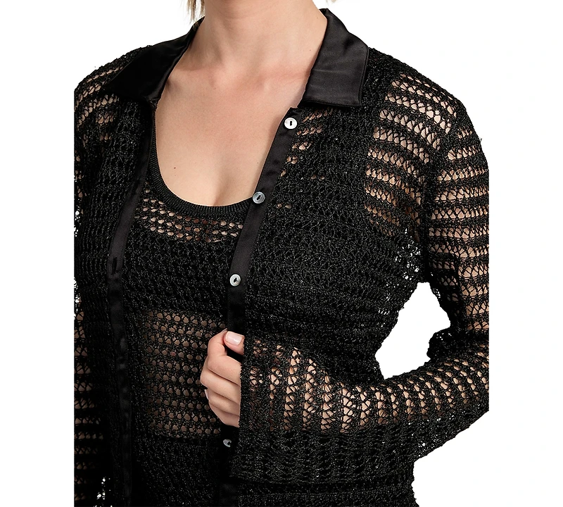Guess Women's Bella Embellished Knit Shirt
