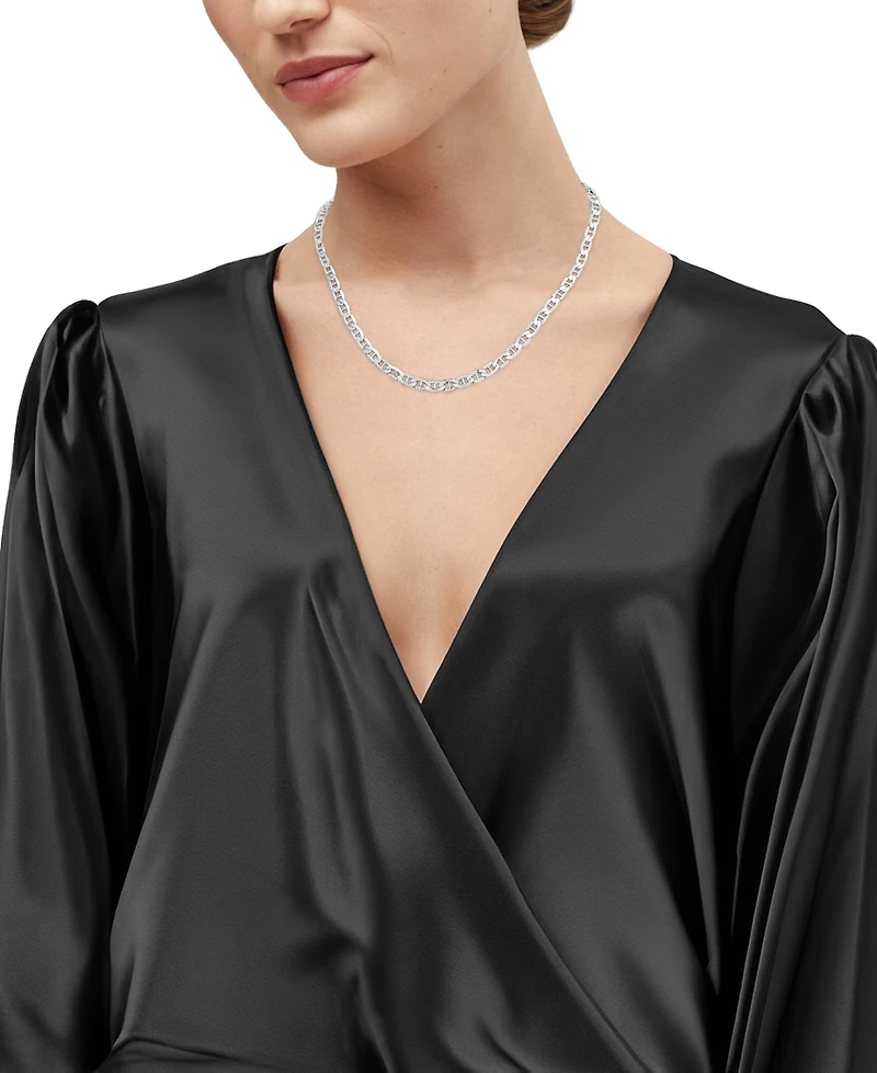 Lightweight Polished Mariner Link 22" Chain Necklace (5.5MM) in 14k White Gold