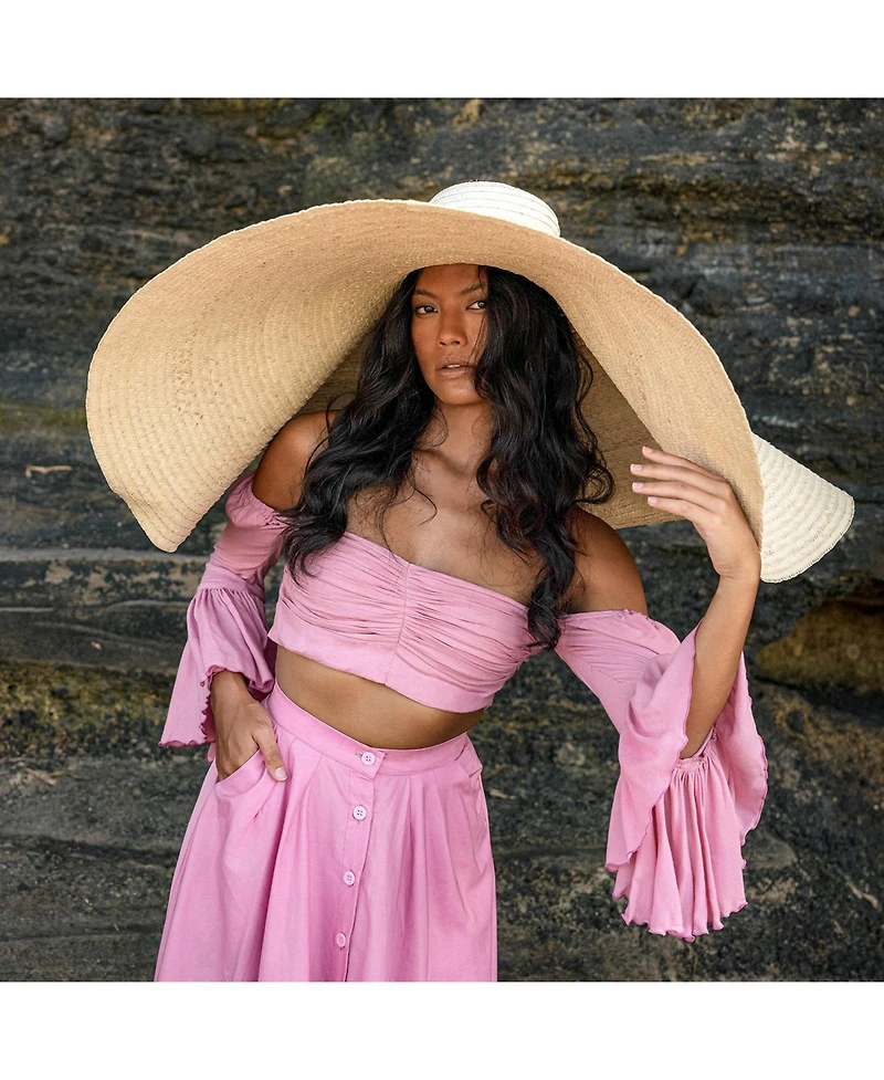 Solana Oversized Straw Hat in Natural Beige