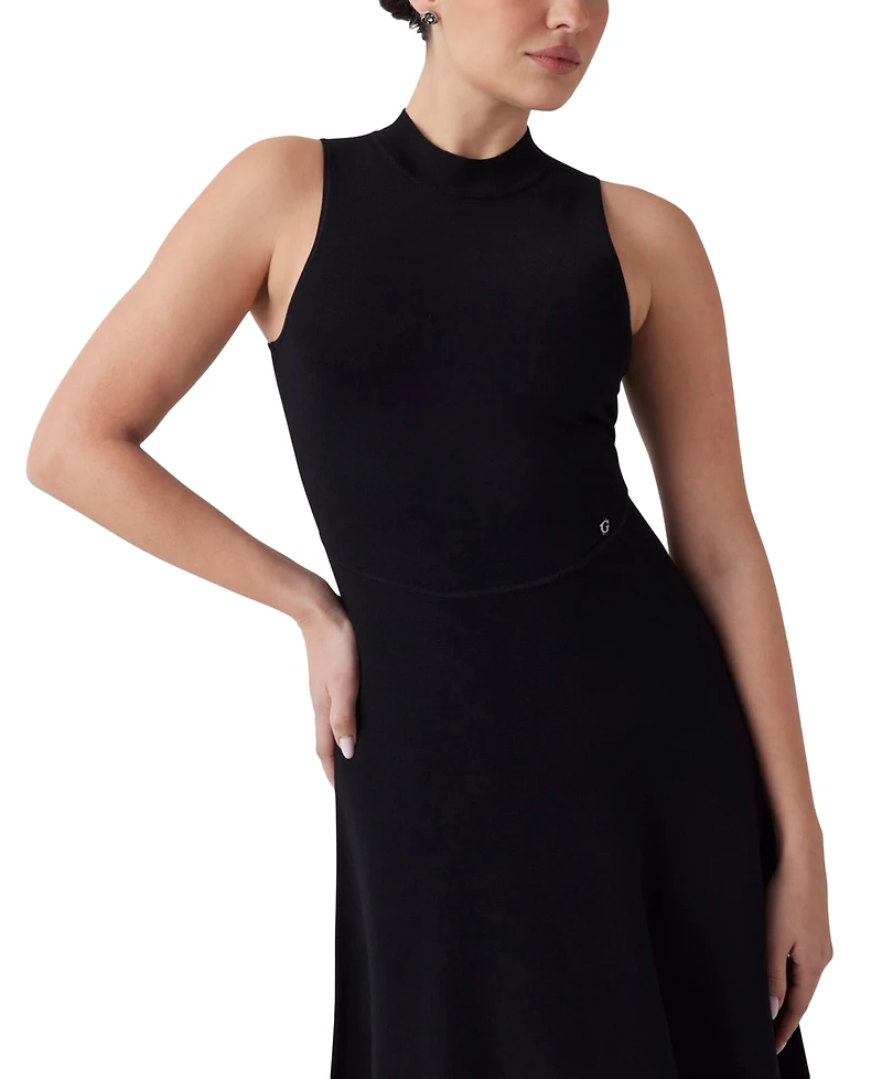 Guess Women's Cassandra Mock Neck Sleeveless Midi Dress