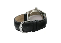 Peugeot Women's Black Watch 40mm Bold Crystal Bezel Leather Strap